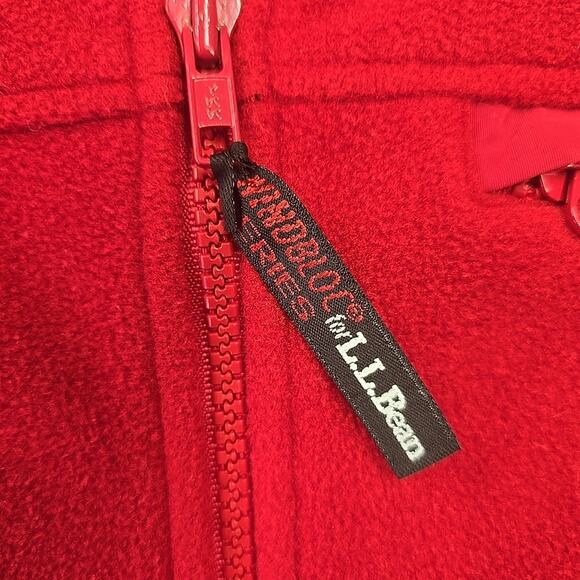 Vintage L.L. Bean Mens Fleece Vest Sz XL Polartec Windbloc Red Made In USA - Picture 6 of 9